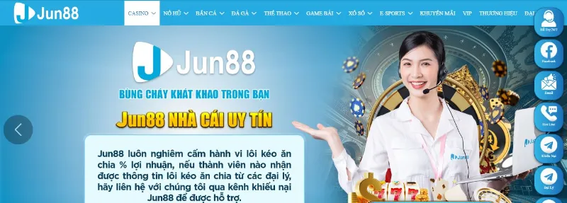 JUN88 là thương hiệu nhà cái uy tín số 1